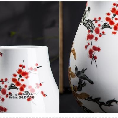 Bình Họa Tiết Chim Hoa